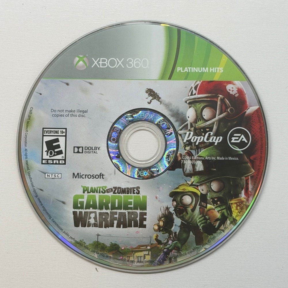 Plants vs Zombies Garden Warfare Platinum Hits Xbox 360 Video Game EA Disc Only
